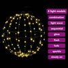 vidaXL Ball mit 160 LEDs Warmwei&szlig; 50,5 x 50,5 x 52 cm Metall