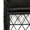 vidaXL 7-tlg. Garten-Essgruppe mit Kissen Schwarz Poly Rattan