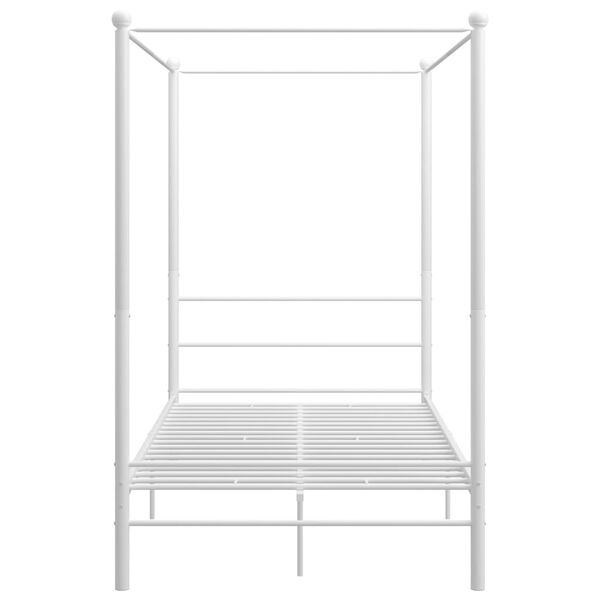 vidaXL Himmelbett Wei&szlig; Metall 140x200 cm