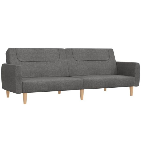 vidaXL Schlafsofa 2-Sitzer mit Fu&szlig;hocker Hellgrau Stoff