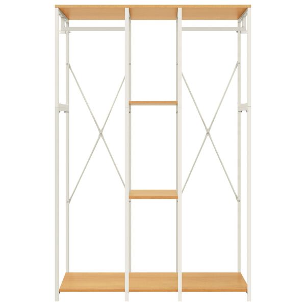 vidaXL Kleiderschrank Wei&szlig; Eiche 110x40x167 cm Metall Holzwerkstoff