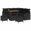 vidaXL Gartensofa-set mit Kissen 8 pcs Schwarz Poly-Rattan