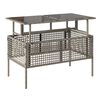 vidaXL 4-tlg. Garten-Sofagarnitur mit Kissen Hellgrau Poly Rattan Glas
