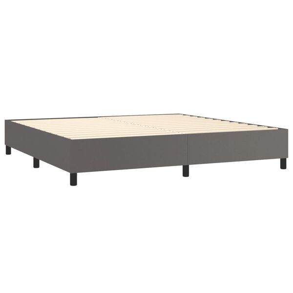 vidaXL Boxspringbettgestell Grau 200x200 cm Kunstleder