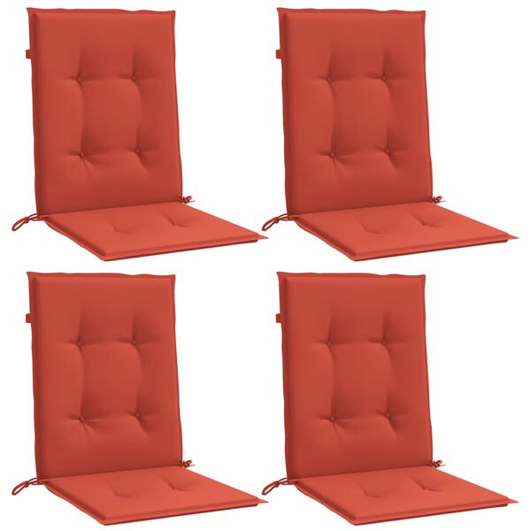 vidaXL Niedriglehner-Auflagen 4 Stk. Melange Rot 100x50x4 cm Stoff