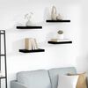 vidaXL Schweberegale 4 Stk. Hochglanz-Schwarz 40x23x3,8 cm MDF