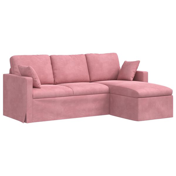 vidaXL Sofa Rosa Gesamtabmessungen: 198 x 134 x 80 cm (B x T x H) Samt
