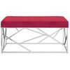 vidaXL Sitzbank 97 cm Weinrot Samt und Edelstahl