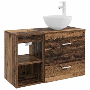vidaXL Badezimmerm&ouml;bel-Set 2 pcs Altholz Holzwerkstoff