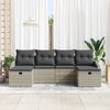 vidaXL Gartensofa-set mit Kissen mit Speicher 6 pcs Poly-Rattan