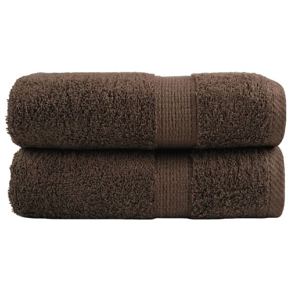 vidaXL Premium-Wascht&uuml;cher SOLUND 2 Stk. Braun 30x30 cm 600 g/m&sup2;