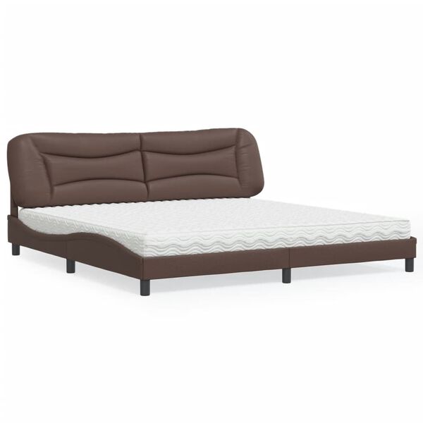 vidaXL Bett mit Matratze "Hvar" Braun 200x200 cm Kunstleder