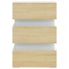 vidaXL LED-Nachttisch Wei&szlig; und Sonoma-Eiche 45x35x67 cm Holzwerkstoff