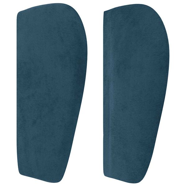 vidaXL Kopfteil mit Ohren Dunkelblau 203x23x78/88 cm Samt