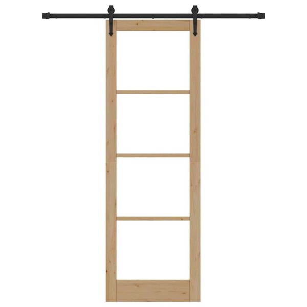 vidaXL Schiebet&uuml;r Natur 78 x 232 cm Massivholz Kiefer und Glas