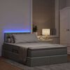 vidaXL Bett mit Stauraum und LED mit LED Hellgrau 120 x 200 cm Stoff
