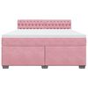 vidaXL Boxspringbett mit Matratze Rosa 180x200 cm Samt