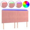 vidaXL LED Kopfteil Rosa 180x5x118/128 cm Samt