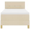 vidaXL Boxspringbett mit Matratze mit Kopfteil Creme 80 x 200 cm Stoff