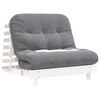 vidaXL Futon Schlafsofa mit Matratze Wei&szlig; 100x206x11 cm Kiefernholz