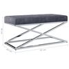 vidaXL Bank 97 cm Grau Samt und Edelstahl