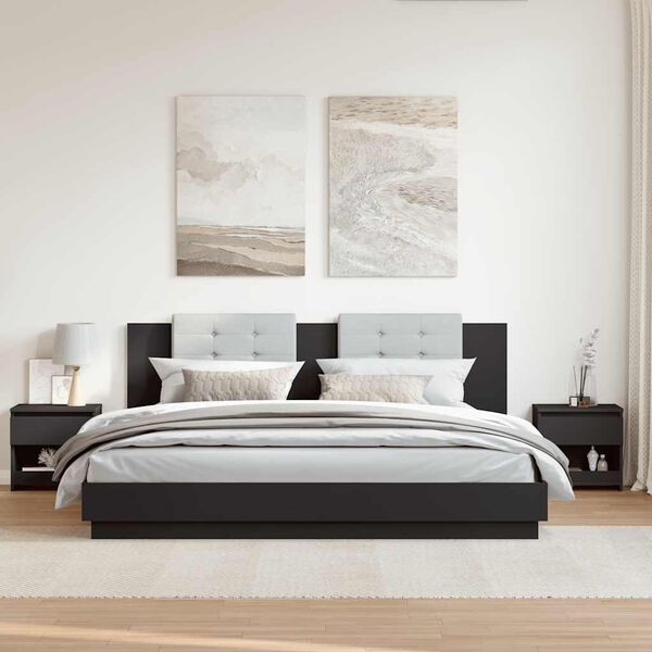 vidaXL Nachttische 2 Stk. Schwarz 40x30x39 cm Holzwerkstoff