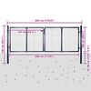 vidaXL Maschen-Gartentor verzinkter Stahl 300 x 100 cm Grau