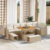 vidaXL Gartensofa-set 9 pcs Beige Poly-Rattan
