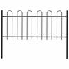 vidaXL Gartenzaun BOXTEL mit B&uuml;gelaufsatz Stahl 170 x 80 cm Schwarz