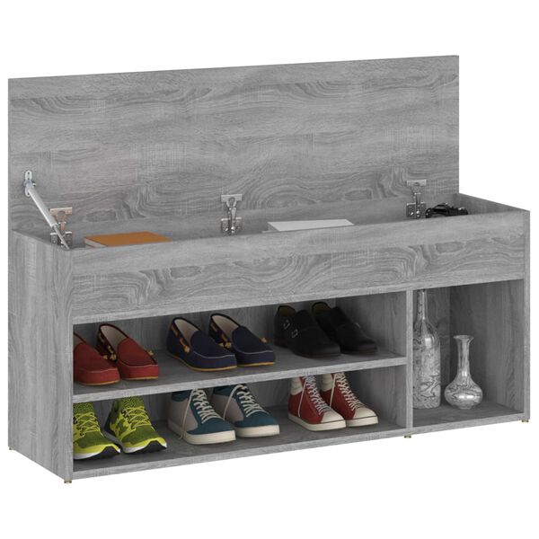 vidaXL Schuhbank Grau Sonoma 105x30x45 cm Holzwerkstoff