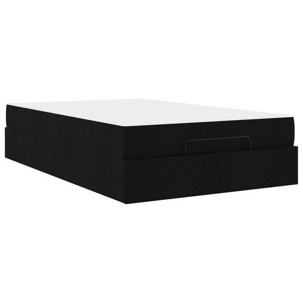 vidaXL Bettgestell mit Matratze mit Matratze 2 pcs Schwarz Stoff
