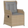 vidaXL Gartenbank mit Kissen 2 pcs Beige Poly Rattan