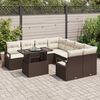 vidaXL Gartensofa-set mit Kissen mit Speicher 9 pcs Braun Poly Rattan