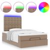 vidaXL Ottoman-Bett mit Matratze & LEDs 120x190cm Kunstleder