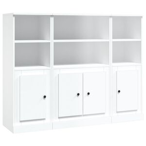 vidaXL Highboards 3 Stk. Wei&szlig; Holzwerkstoff