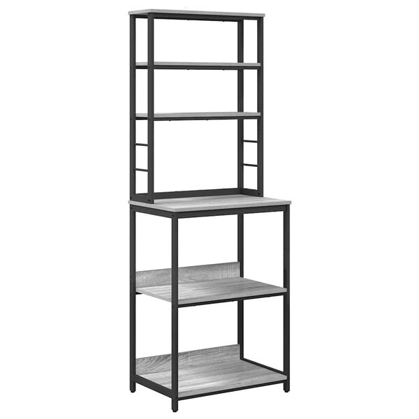 vidaXL Küchenregal Graues Sonoma 60 x 40 x 168 cm Holzwerkstoff