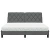 vidaXL Bett mit Matratze Dunkelgrau 160x200 cm Stoff