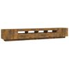 vidaXL 3-tlg. TV-Schrank-Set LED-Leuchten R&auml;uchereiche Holzwerkstoff