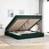 vidaXL Ottoman-Bett mit Matratzen Dunkelgr&uuml;n 200x200 cm Samt