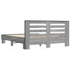 vidaXL Bettgestell Grau Sonoma 150x200 cm Holzwerkstoff und Metall