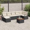vidaXL Gartensofa-set mit Speicher 8 pcs Schwarz und Creme Poly-Rattan