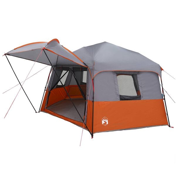 vidaXL Sofort Zelt ALTA Grau und Orange 458 x 458 x 230 cm Stahl