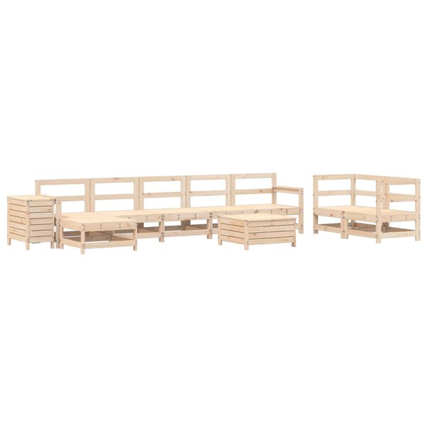 vidaXL 10-tlg. Garten-Sofagarnitur Massivholz Kiefer