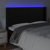 vidaXL LED Kopfteil Schwarz 203x16x118/128 cm Kunstleder