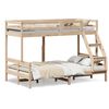vidaXL Etagenbett 90x200/120x200 cm Massivholz Kiefer