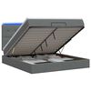 vidaXL Ottoman-Bett mit Matratze und LED Dunkelgrau 140 x 200 cm Stoff