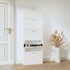 vidaXL Schuhschrank Hochglanz-Wei&szlig; 59x17x169 cm Holzwerkstoff