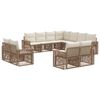 vidaXL Gartensofa-set 11 Stk. Beige und Cremewei&szlig; Poly-Rattan