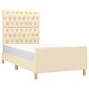 vidaXL Bettgestell ohne Matratze Creme 90x190 cm Stoff