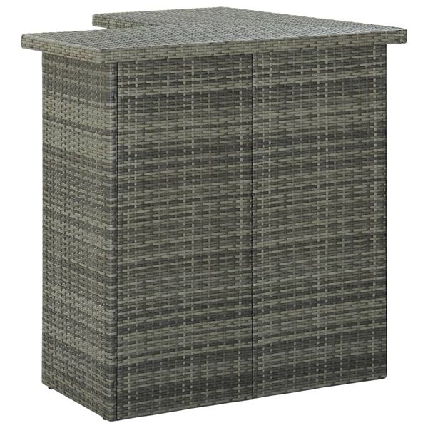 vidaXL 16-tlg. Gartenbar-Set mit Kissen Poly Rattan Grau